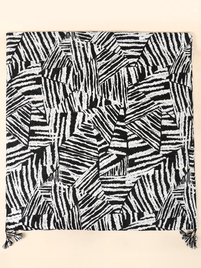 Wild and Stylish: Zebra Striped Print Tassel Decor Scarf