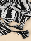 Wild and Stylish: Zebra Striped Print Tassel Decor Scarf