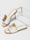 Chic Metal Detail Slide Sandals: The Must-Have Women's Outdoor Flats