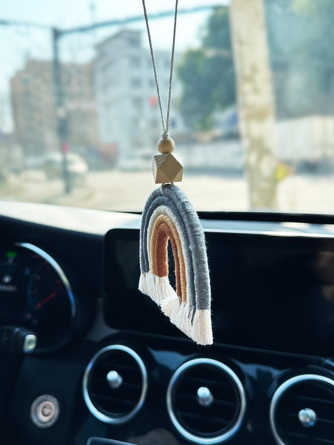 Add a pop of color and style to your car with our Chic and Colorful Rainbow Bead Car Hanging Ornament. The vibrant rainbow beads will catch the light and bring a cheerful touch to your daily commute. Perfect for any car enthusiast or as a unique gift.