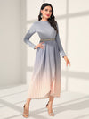 Ombre Pleated Hem Dress - Chic Gradient Elegance for Every Occasion