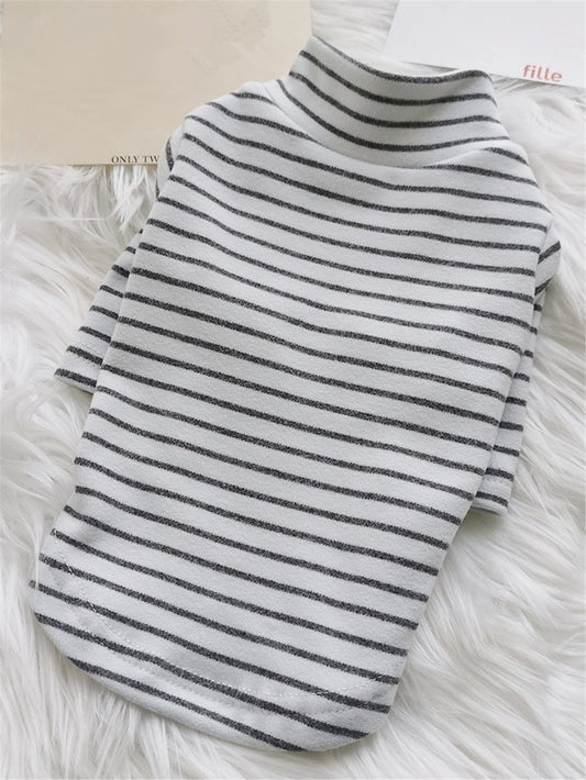 Adorable Striped Print Pet Tee for Your Stylish Furry Friend