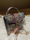 Edgy Graffiti Rivet Handbag: Trendy Urban Chic Accessory