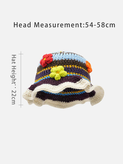 Chic Handmade Knitted Flower Bucket Hat: A Sweet Fashion Statement for Spring and Summer