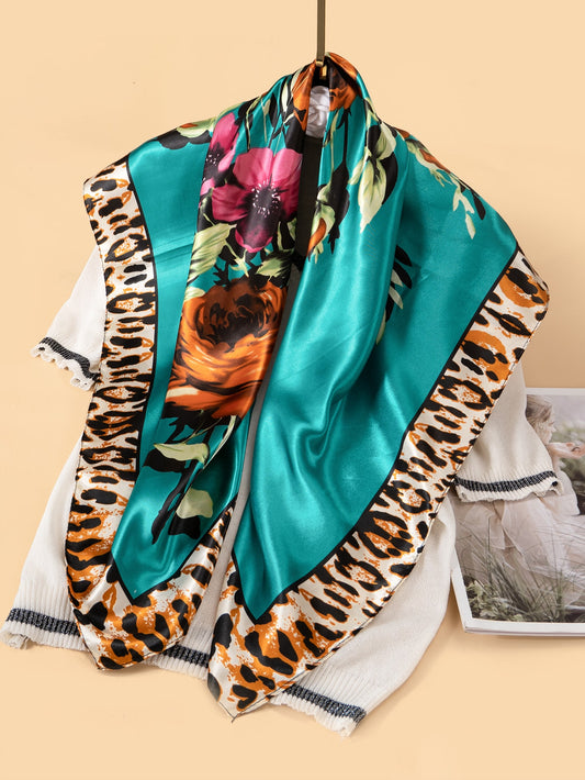 Elevate Your Style: Leopard Floral Print Bandana for a Chic Look on the Go