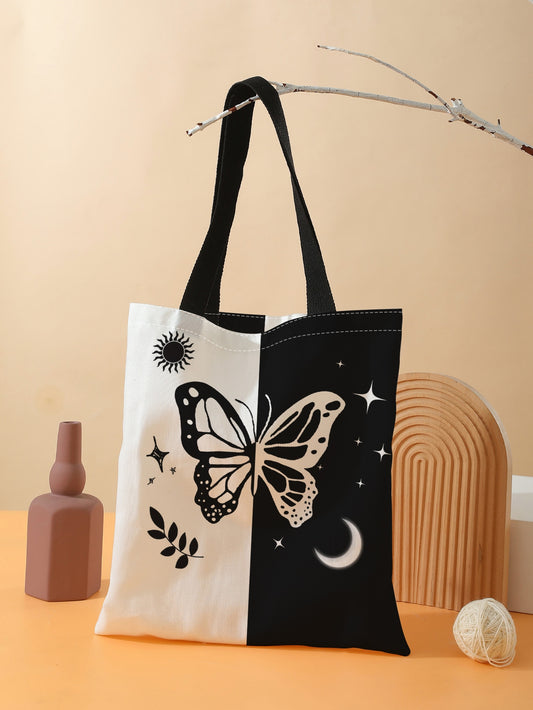 Unleash your inner butterfly with our Fluttering Wings Shopper Bag. This stylish and spacious bag is designed with fluttering butterfly wings on the sides, adding a unique touch to your ensemble. Made with durable materials, it's perfect for carrying all your essentials while on the go.