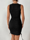 Sparkling Glamour: Drawstring Side Glitter Bodycon Dress