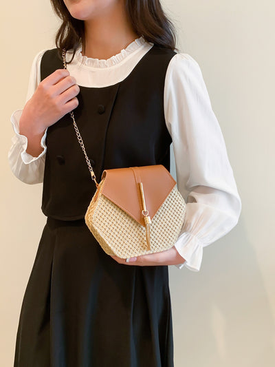 Chic Mini Tassel Straw Flap Bag - Perfect for Summer Outings