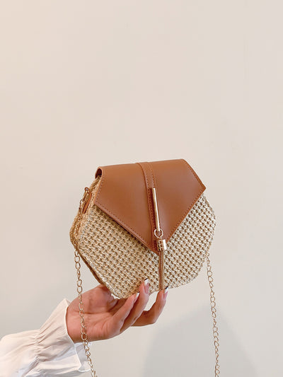 Boho Chic Mini Tassel Flap Straw Bag - Must-Have Handbag for Summer