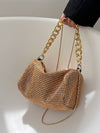 Sparkling Glamour: Glittering Rhinestone Chain Evening Bag for Party, Wedding, Prom