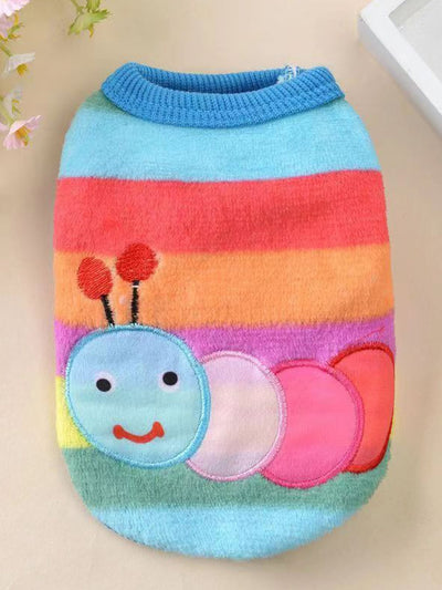 Adorable Cartoon Caterpillar Pet Tank - A Fun and Stylish Addition to Your Pet's Wardrobe