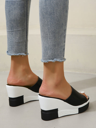 Vacation Vibes: Black and White Sexy Peep Toe Slippers for Summer