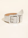 Spooky Chic: Snakeskin Embossed Square Buckle Belt for Halloween Parties