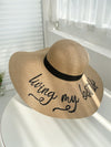 Boho Babe Straw Hat: Stay Stylish Outdoors with Letter Embroidery