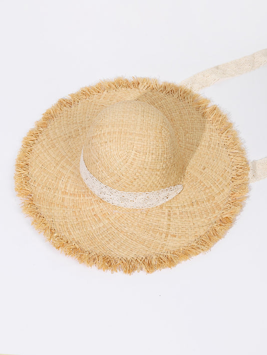 Stay Stylish and Protected with our Wide Brimmed Raffia Straw Beach Hat