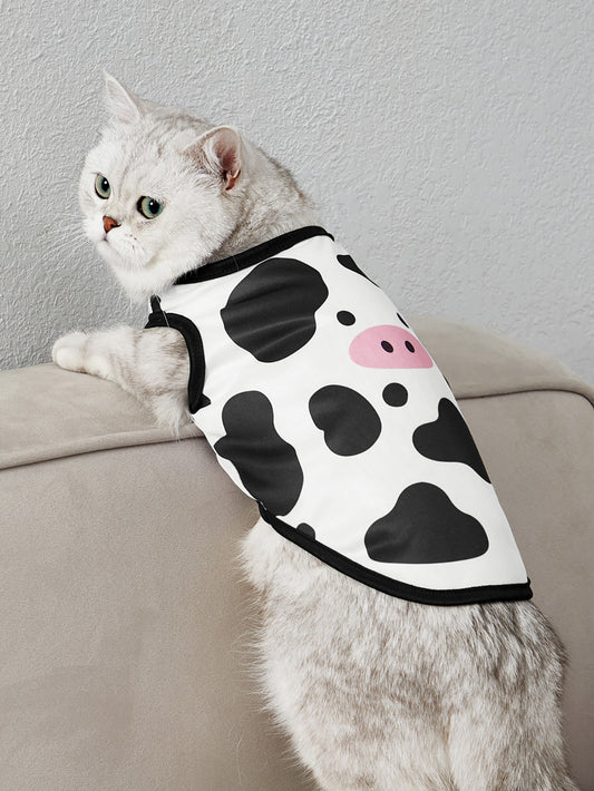 This Stylish Cow Print Pet Tank is both fun and comfortable for your furry friend. With its cow print design, it adds a touch of style to your pet's wardrobe. Made with high-quality materials, it provides maximum comfort for your pet to enjoy wearing all day long.