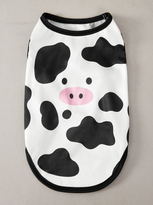 Stylish Cow Print Pet Tank: Fun, and Comfortable for Your Furry Friend