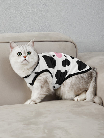 Stylish Cow Print Pet Tank: Fun, and Comfortable for Your Furry Friend