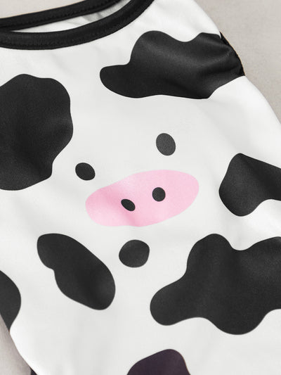 Stylish Cow Print Pet Tank: Fun, and Comfortable for Your Furry Friend