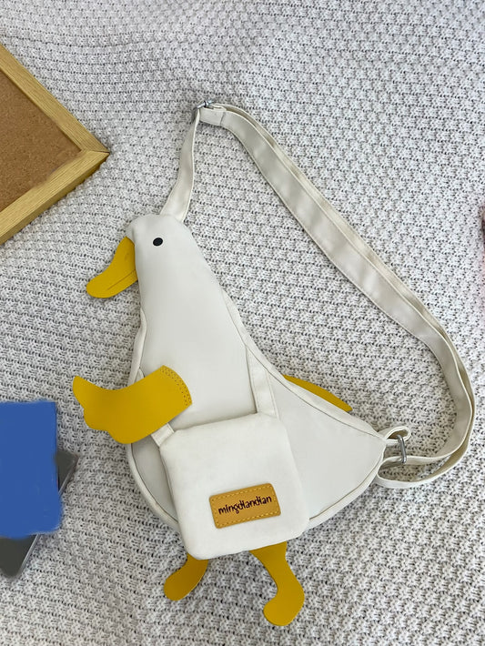 Charming Duck Shaped Crossbody Bag: Adorable Cartoon Style for Trendy Girls