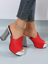 Step Up Your Style with Women's Peep Toe Thick Sole High Heel Sandals