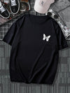 Men's Butterfly adn Slogan Graphic Tee - A Stylish Statement Piece