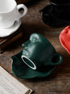 Modern Figure Design Porcelain Mug and Saucer Set: A Stylish Addition to Your Home
