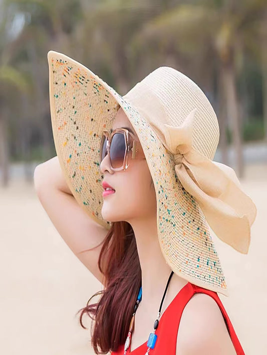 Introducing our Chic Bow Decor Straw Hat: providing stylish sun protection for any occasion. Made with high-quality straw material, this hat offers UPF 30 sun protection. The chic bow decor adds a touch of elegance, making it a versatile accessory for any outfit. Stay fashionable while staying safe in the sun