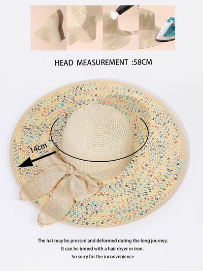 Chic Bow Decor Straw Hat: Stylish Sun Protection