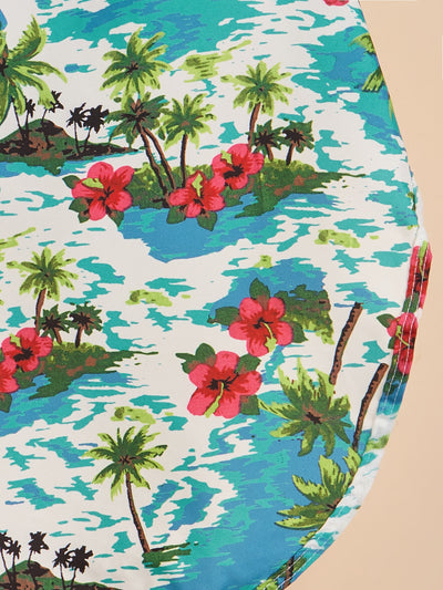 Tropical Vibes Pet Shirt: Beach Pineapple Coconut Tree Print for Small and Medium Pets