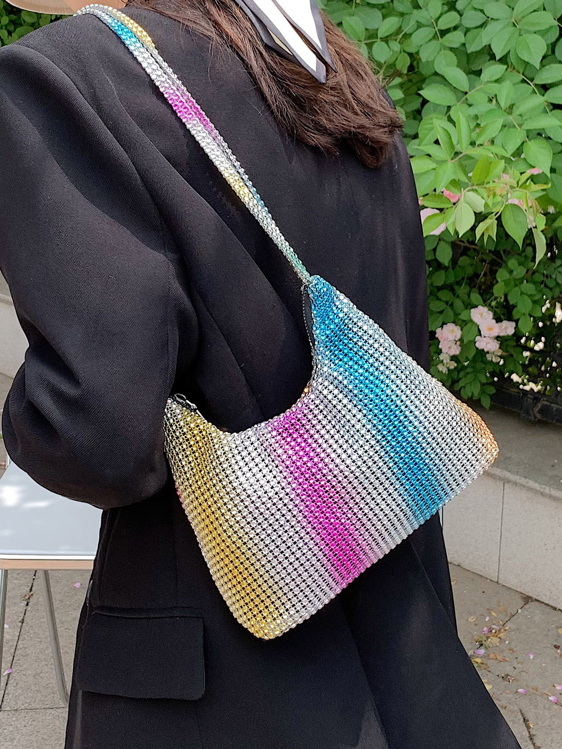 Experience ultimate glamour with our Dazzling Rhinestone Shoulder Bag! Perfect for parties and special occasions, this handbag combines stunning rhinestone details with a convenient, shoulder strap design. Elevate any ensemble and stand out from the crowd with this must-have accessory.