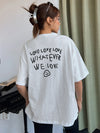 Empowerment in Print: Slogan Graphic Drop Shoulder Tee