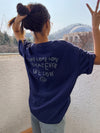 Empowerment in Print: Slogan Graphic Drop Shoulder Tee