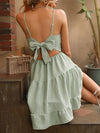 Chic Ruffle Hem Cami Dress with Back Knot Detail for Effortless Style