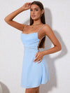 Sparkling Sophistication: Rhinestone Ruched Cami Dress