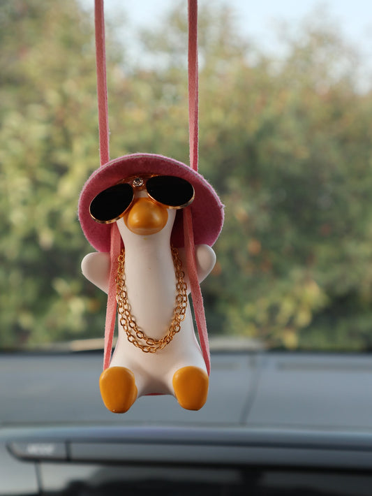 Quack-tastic 3D Cartoon Duck Car Hanging Ornament - Add a Swing of Playful Charm to Your Ride