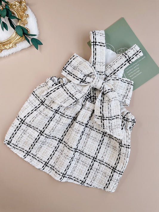 Adorable Plaid Pattern Bow Decor Pet Dress for Your Furry Friend