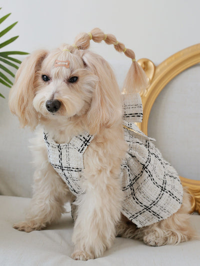 Adorable Plaid Pattern Bow Decor Pet Dress for Your Furry Friend