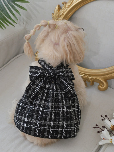 Adorable Plaid Pattern Bow Decor Pet Dress for Your Furry Friend