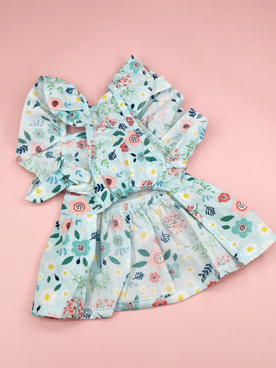 Pretty in Petals: Floral Print Pet Dress with Bow