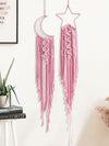 Boho Pink Moon & Star Polyester Wall Hanging Set - Home Decor