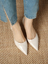 Chic Minimalist Pyramid Heeled Pointed Toe Court Pumps for Effortless Elegance