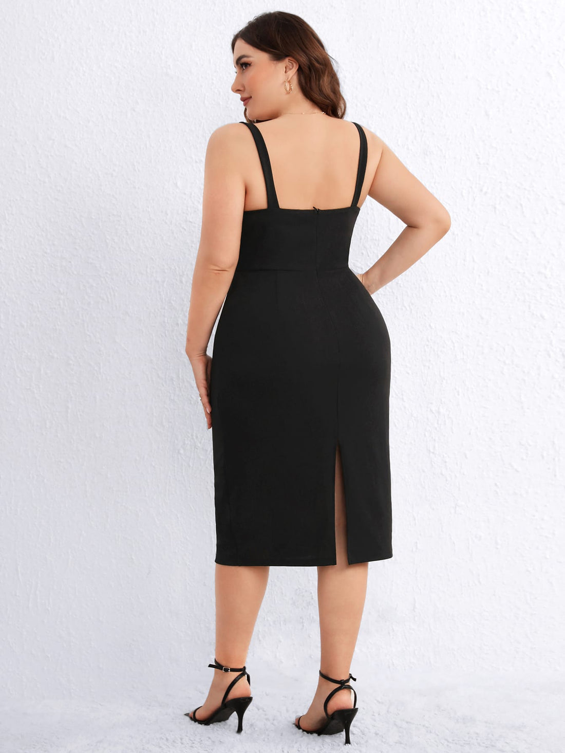 Turn heads and embrace your curves with this Plus Size Solid Bustier Cami Bodycon Dress. Designed with an elegant corset style, it hugs your figure in all the right places while keeping things flirty and fun. Perfect for nights out or special occasions, this dress offers confidence and charm in one stunning package. Slip into something that celebrates you!