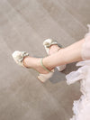 Chic Bow-Decor Chunky Heeled Ankle Strap Pumps for Stylish Summer Looks