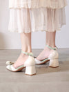 Chic Bow-Decor Chunky Heeled Ankle Strap Pumps for Stylish Summer Looks