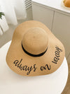 Boho Babe Straw Hat: Stay Stylish Outdoors with Letter Embroidery