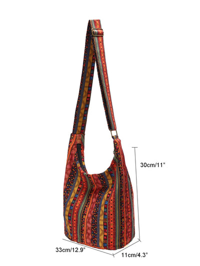 Bohemian Chic Vintage Canvas Crossbody Bag for Women - Ideal for School, Work, and Weekend Adventures