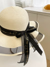 Boho Chic: Skinny Scarf Decor Straw Hat for Effortlessly Stylish Looks