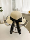 Boho Chic: Skinny Scarf Decor Straw Hat for Effortlessly Stylish Looks