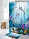 Modern Waterproof Dolphin Shower Curtain for Stylish Bathrooms